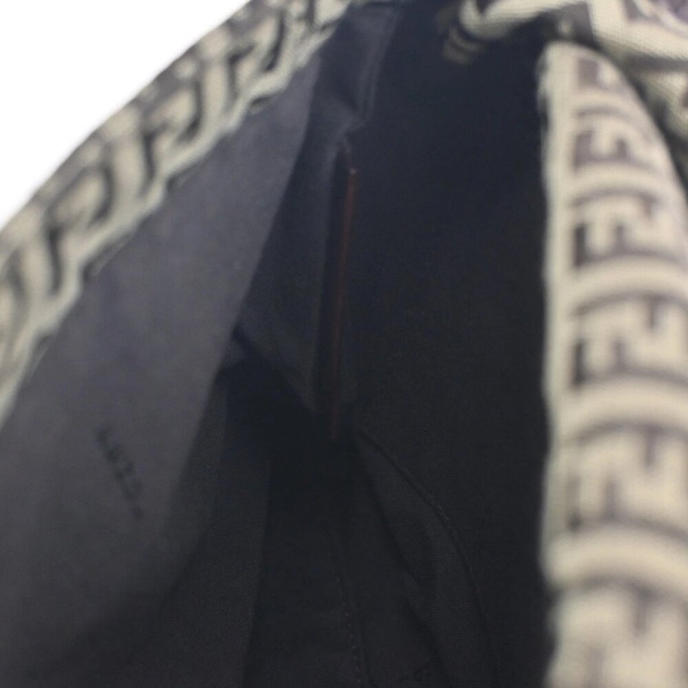 FENDI Logo Zucchino Zucca Pattern Shoulder Bag Canvas Leather Brow Italy 82KB966 - Picture 13 of 16